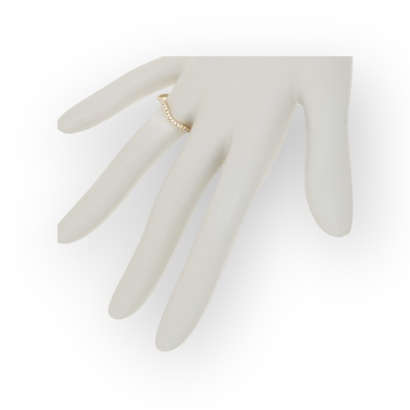 14K Gold Plated ᯾ Wavy Pave Stones Cocktail Ring ᯾ Shiny Gold ᯾ Simple Chic Gift - Picture 4 of 16